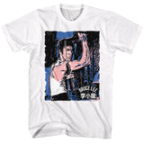 Bruce Lee Sketch with Nunchucks White Tall T-shirt - Yoga Clothing for You