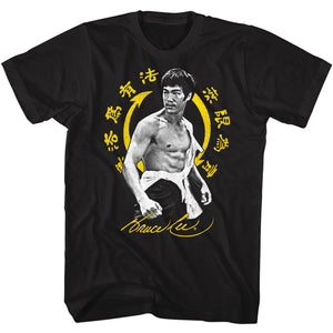 Bruce Lee Core Symbol Black Tall T-shirt - Yoga Clothing for You