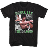 Bruce Lee The Dragon Collage Black T-shirt - Yoga Clothing for You