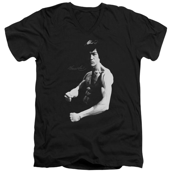 Bruce Lee Flex Stance Black V-neck Shirt - Yoga Clothing for You