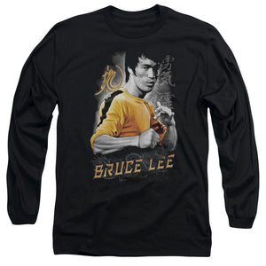 Bruce Lee Yellow Dragon Black Long Sleeve Shirt - Yoga Clothing for You