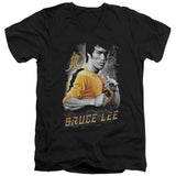 Bruce Lee Yellow Dragon Black V-neck Shirt - Yoga Clothing for You