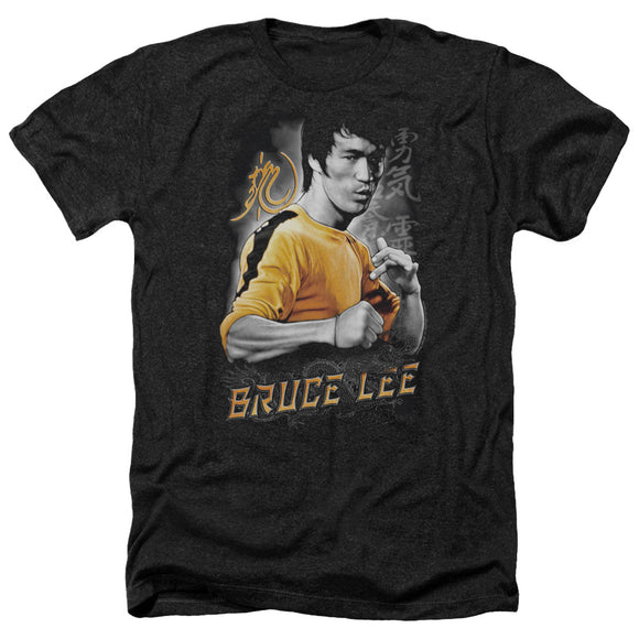 Bruce Lee Yellow Dragon Black Heather T-shirt - Yoga Clothing for You