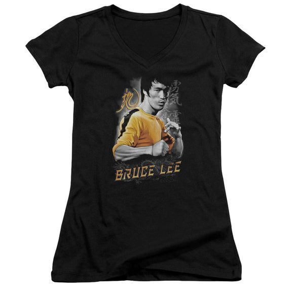 Bruce Lee Yellow Dragon Juniors V-neck Shirt - Yoga Clothing for You