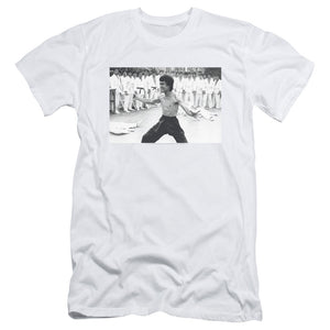 Bruce Lee Triumphant White Slim Fit T-shirt - Yoga Clothing for You