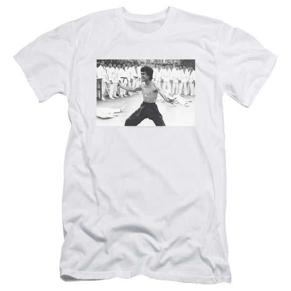 Bruce Lee Triumphant White Slim Fit T-shirt - Yoga Clothing for You