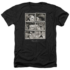 Bruce Lee Snap Shots Black Heather T-shirt - Yoga Clothing for You