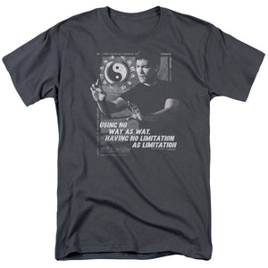 Bruce Lee Using No Way as Way Quote Charcoal T-shirt - Yoga Clothing for You