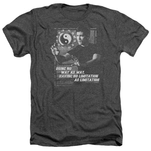 Bruce Lee Using No Way as Way Quote Charcoal Heather T-shirt - Yoga Clothing for You