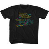 Back to the Future Kids T-Shirt Neon Colorful DeLorean Tee - Yoga Clothing for You
