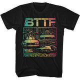 Back to the Future Rainbow Powered By Flux Capacitor Black T-shirt - Yoga Clothing for You