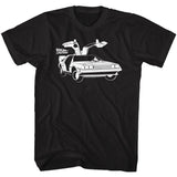 Back to the Future Time Machine DeLorean Black T-shirt - Yoga Clothing for You