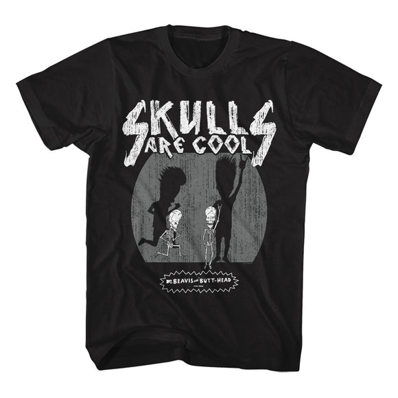 Beavis and Butthead Skulls are Cool Black Tall T-shirt - Yoga Clothing for You