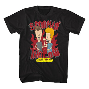 Beavis and Butthead Breaking The Law Black T-shirt - Yoga Clothing for You