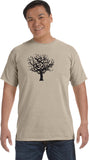 Black Tree of Life Heavyweight Pigment Dye Yoga Tee Shirt - Yoga Clothing for You