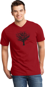 Black Tree of Life Important V-neck Yoga Tee Shirt - Yoga Clothing for You