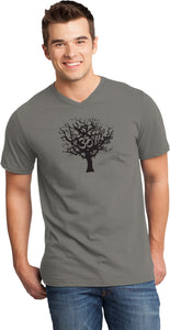 Black Tree of Life Important V-neck Yoga Tee Shirt - Yoga Clothing for You