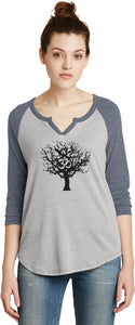 Black Tree of Life 3/4 Sleeve Vintage Yoga Tee Shirt - Yoga Clothing for You