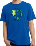 Peace Sign T-shirt Blue Earth Pigment Dyed Tee - Yoga Clothing for You