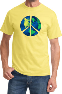 Peace Sign T-shirt Blue Earth Tee - Yoga Clothing for You