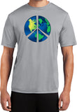 Peace Sign T-shirt Blue Earth Moisture Wicking Tee - Yoga Clothing for You