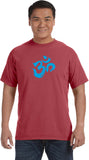 Aqua Brushstroke AUM Pigment Dye Yoga Tee Shirt - Yoga Clothing for You