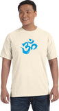 Aqua Brushstroke AUM Pigment Dye Yoga Tee Shirt - Yoga Clothing for You