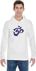 Purple Brushstroke AUM Pigment Hoodie Yoga Tee Shirt - Yoga Clothing for You