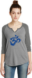 Royal Brushstroke AUM 3/4 Sleeve Vintage Yoga Tee Shirt - Yoga Clothing for You