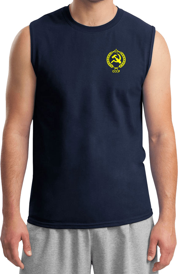 CCCP T-shirt Crest Pocket Print Muscle Tee - Yoga Clothing for You