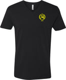 CCCP T-shirt Crest Pocket Print V-Neck - Yoga Clothing for You