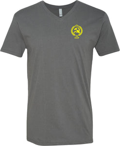 CCCP T-shirt Crest Pocket Print V-Neck - Yoga Clothing for You