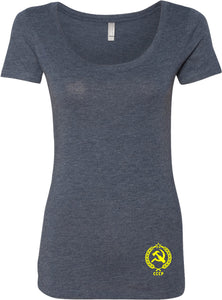 Ladies CCCP T-shirt Crest Bottom Print Scoop Neck - Yoga Clothing for You