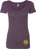 Ladies CCCP T-shirt Crest Bottom Print Scoop Neck - Yoga Clothing for You