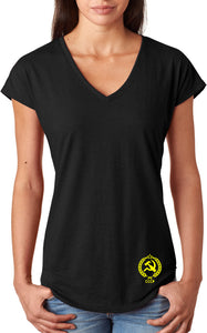 Ladies CCCP T-shirt Crest Bottom Print Triblend V-Neck - Yoga Clothing for You