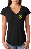 Ladies CCCP T-shirt Crest Pocket Print Triblend V-Neck - Yoga Clothing for You