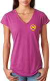 Ladies CCCP T-shirt Crest Pocket Print Triblend V-Neck - Yoga Clothing for You