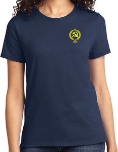 Ladies CCCP T-shirt Crest Pocket Print Tee - Yoga Clothing for You