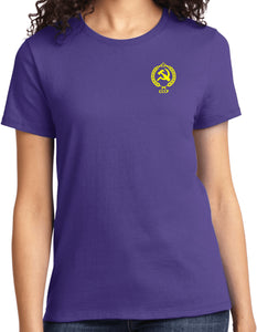 Ladies CCCP T-shirt Crest Pocket Print Tee - Yoga Clothing for You