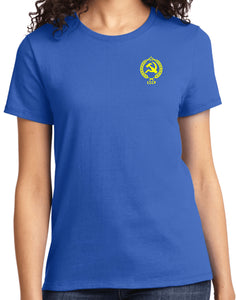 Ladies CCCP T-shirt Crest Pocket Print Tee - Yoga Clothing for You