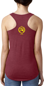 Ladies CCCP Tank Top Crest Back Print Ideal Racerback - Yoga Clothing for You