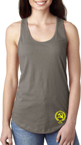 Ladies CCCP Tank Top Crest Bottom Print Ideal Racerback - Yoga Clothing for You