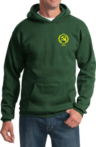 CCCP Hoodie Crest Pocket Print Hooded Sweatshirt - Yoga Clothing for You