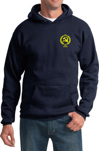 CCCP Hoodie Crest Pocket Print Hooded Sweatshirt - Yoga Clothing for You