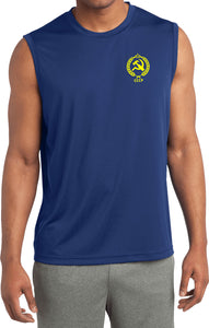 CCCP T-shirt Crest Pocket Print Sleeveless Competitor Tee - Yoga Clothing for You