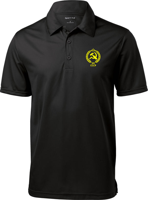 CCCP Polo Crest Pocket Print Textured Shirt - Yoga Clothing for You