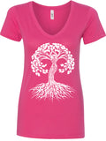 White Celtic Tree Ideal V-neck Yoga Tee Shirt - Yoga Clothing for You