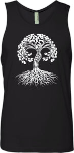 White Celtic Tree Premium Yoga Tank Top - Yoga Clothing for You