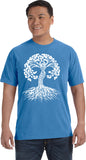 White Celtic Tree Pigment Dye Yoga Tee Shirt - Yoga Clothing for You