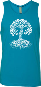 White Celtic Tree Premium Yoga Tank Top - Yoga Clothing for You